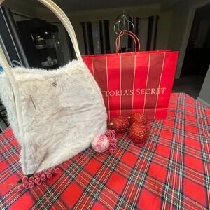 Victoria's Secret White Faux Fur Shoulder Bag